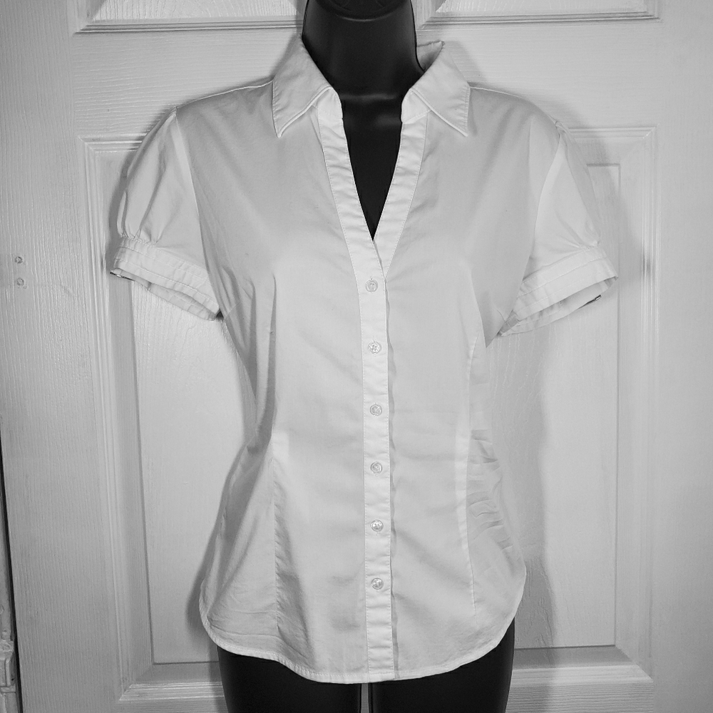 Express White Short Sleeved Button Down